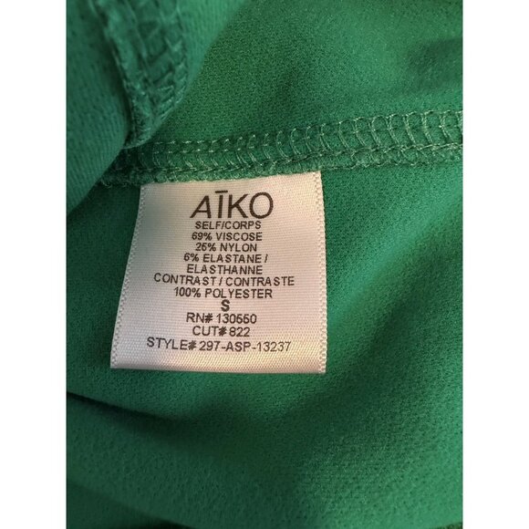 Aiko Green Sleeveless Sheath Dress Women’s Size Small Mesh Work Career Cocktail - Picture 12 of 14